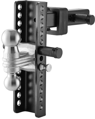 VEVOR Adjustable Trailer Hitch, 10-Inch Drop Hitch Ball Mount, Fit 2 Receiver, Heavy Duty Trailer Tow Hitch with 2 & 2-5/16Balls, 21500 lbs GTW, Receiver Hitch with Anti-Theft Pin, Solid Ball Mount