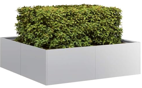LAPOOH Pflanzkübel 100x100x30 cm Verzinkter Stahl, Blumentopf Gross, Blumenkasten Balkon, übertopf, Pflanzkasten, Flowerpot, Kräuterbeet Für Die Küche, Vertikalbeet - 860813
