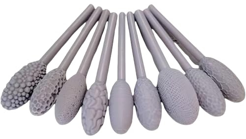 Generisch Juego de herramientas de textura para arte de arcilla, kit de rodillo de modelado de arcilla ovalada, palillos de modelado para manualidades DIY, manualidades con patrón ovalado, rodillo de