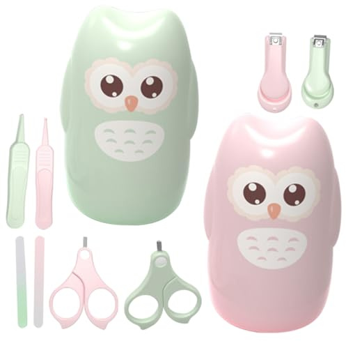 Supvox 2sätze Nagelknipser Nagelschere Nagelfeile und Pinzette Aufbewahrungsbox für Neugeborene und Kleinkinder Sanfte Nagelpflege-tools für Junge Mädchen Finger und Zehen