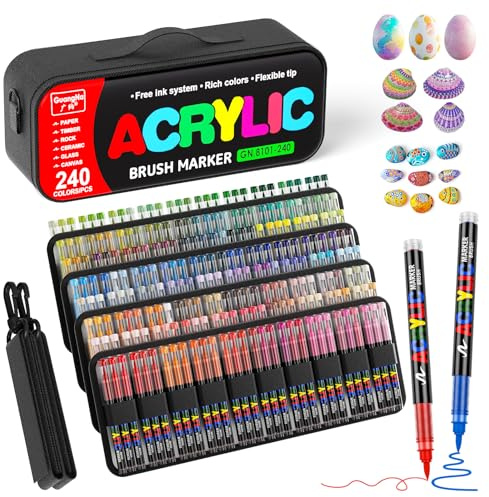 Sanyetral 240 Colores Rotuladores Acrílicos,Punta 1-5MM Resistente al Agua