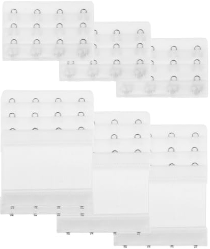 Lusofie 6 Pieces Elastic Bra Extenders 2/3/4 Hook 3 Row Soft and Comfortable Bra Strap Extender Bras Band Extender for Women Lady