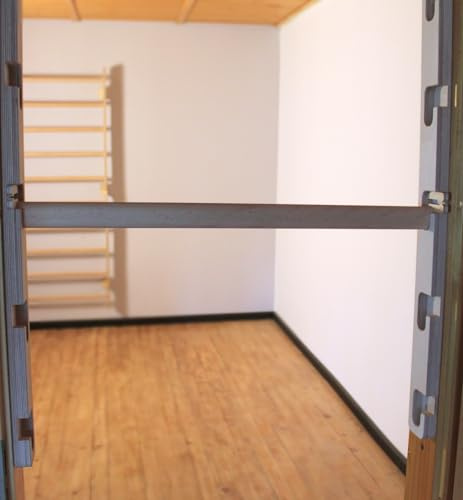 Bear On Bar – Robuste, einfach zu montierende und verstellbare Klimmzugstange aus Holz mit Arretierung – 5 Höhenstufen – bis zu 145 cm bis zum Türrahmen, Türbreite