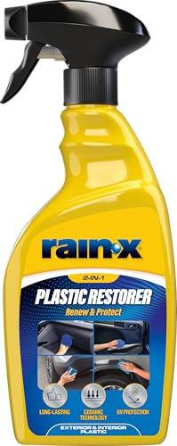 Rain-X Rénovateur Plastique Voiture - Technologie Céramique - 500 ML | Pour Plastique et Caoutchouc Intérieur & Extérieur - Protection UV - Finition Longue Durée - Effet Déperlant Eau et Poussière