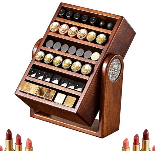 Porte-Rouges à lèvres en Bois, Organisateur de Rouges à lèvres à 6 Niveaux, Angle réglable, capacité de Charge : 5 kg, présentoir de Rangement de cosmétiques Fait Main