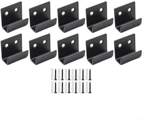Honseadek Robuste Spiegel-Clips, Edelstahl-Wandmontage-Set für rahmenlose Spiegel und Bilderrahmen, Schwarz, 10 Stück