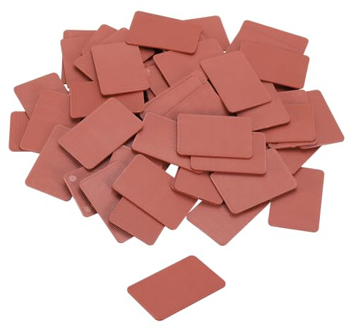 QUARKZMAN 80 Stück Unterlegplatten Kunststoff 60 x 40 x 2 mm Abstandhalter Fliesenkeile Distanzplatten Ausgleichsplatten Keile Distanzklötze Unterlegklotz Distanzhalter, Rot