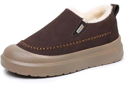 Botas de Invierno aislantes para Exteriores con Suela Gruesa y Forro Interior cálido, Calzado sin Cordones, Hombre, Antideslizantes y cómodas