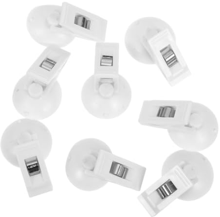 Healifty 8pcs Strong Suction Cup Clips with Clamp Reusable Car Windshield Parking Ticket Holder Photo Clip Holder for Cards Bills Shower Curtains Office and Home Organization White