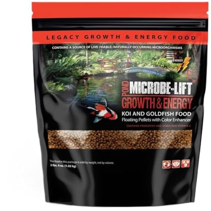 MICROBE-LIFT High Growth and Energy Floating Fish Food Pellets for Ponds, Water Gardens, and Fountains, Safe for Live Goldfish and Koi, 2.25 lbs