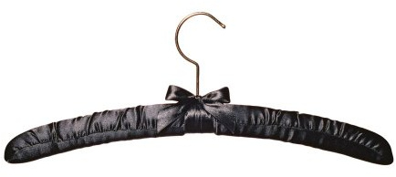 Kleiderbügel mit Satin 42cm (10 Stück) schwarz