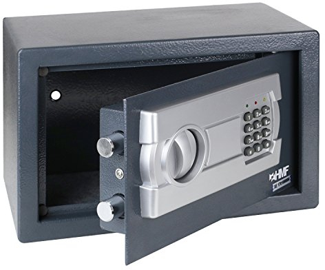 HMF 46122122 Safe Tresor mit Zahlenschloss, Möbeltresor | 35 x 25 x 25 cm