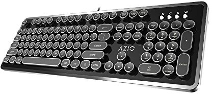 Azio MK Retro USB engelska svart - tangentbord (standard, med tråd, USB, mekaniskt tangentbord, LED, svart)