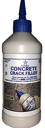 Bluestar Flexible Concrete Crack Filler (Gray), DIY - No Special Tools Needed, Fill Cracks in Concrete Driveways, Sidewalks, Patios, Garage and Basement Floors. 16 fl. oz. Bottle.