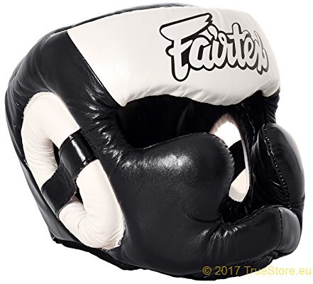 Fairtex Kopfschutz X-Vision Full Cover HG13F Thai Boxing, MMA, K-1 Head Gear Guard Schutz, Schwarz/Weiß M