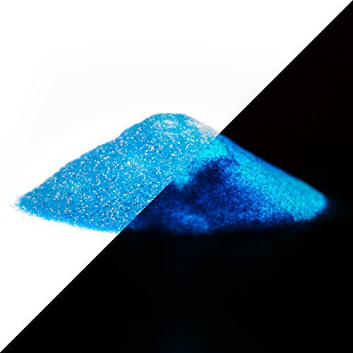 lumentics Leuchtglitzer Blau/Blau - Im Dunkeln nachleuchtender Glitter. Selbstleuchtendes UV Leucht-Glitzer. Glow in the Dark Farb-Glitter (50g)