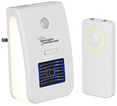 newgen medicals Ionenluftreiniger: 2in1-Ionisator-Luftreiniger & Nachtlicht, Fernbedienung, Timer, 20 m² (Baby-Nachtlicht Steckdose, LED-Lampen Steckdose, Air)