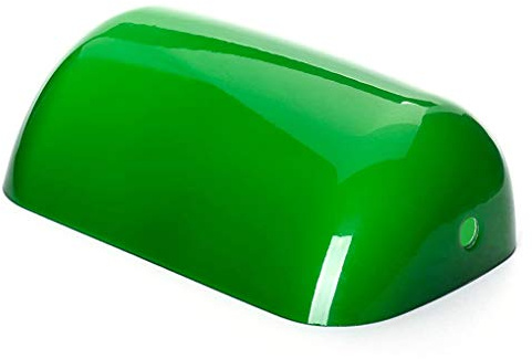 LANMOU Glas Lampenschirm für Bankerslampe, Multicolor Tisch Leuchte Glasschirm Bankers Lamp/Tischlampe Ersatzschirm, 22,5 x 13,5 x 9 cm,Jade Green