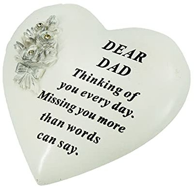 AngraveMemorials Special Dad Graveside Memorial Rose Heart Grave Plaque Ornament Decoration