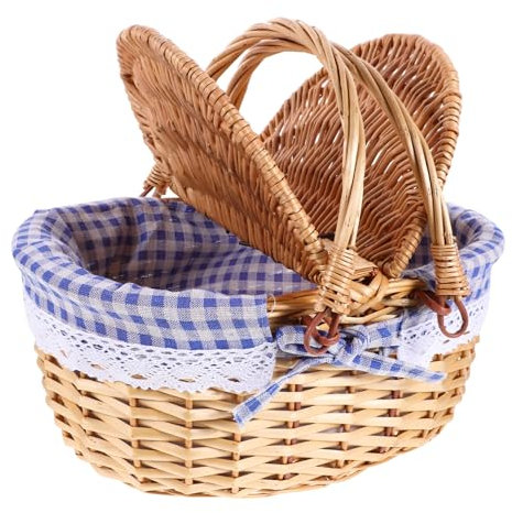PRETYZOOM 1pieza De Picnic De Mimbre con Tapa Cesta De Almacenamiento Rústica para Diseño y Reutilizable para Días De y Decoración del