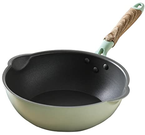 Bratpfanne Antihaft-Pfanne Küchenkochgeschirr Antihaft-Pfanne mit Griff Küchen-Wok-Kochtopf (Farbe: D, Größe: 24 cm)
