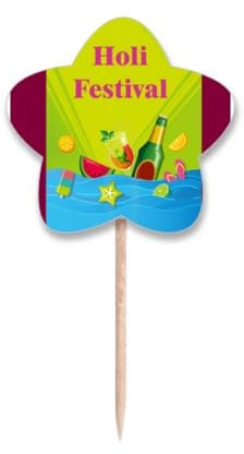 Rote warme Farben, Spritzer, Stechpalme, Zahnstocher, Flaggen, Stern-Etikett, Cupcake-Picks