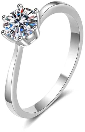 KnSam Weißgold 14K Freundschaftsringe Echter Schmuck, 0.8ct Labor Erstellt Diamant Diamantring Klassiker Rund Design, Au585 Gold für Damen, Gr.57 (18.1)