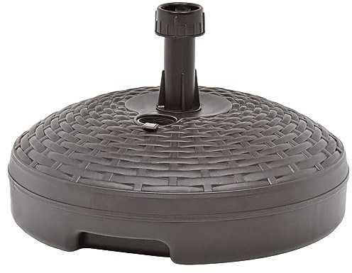 Iiaky Sonnenschirmständer Sand/Wasser 20 L Braun Kunststoff Rattan Umbrella Base SonnenschirmstäNder Schwer
