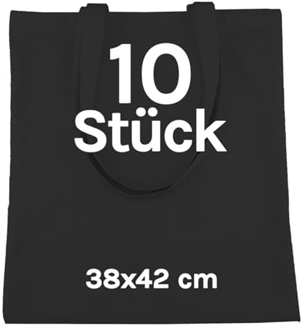 Cesped Stofftasche zum Bemalen und Bedrucken - 100% Baumwolle - 38 x 42 cm - Lange Henkel 70 cm - Wiederverwendbare Baumwolltasche für Einkauf, Schule, Bücher und DIY