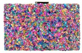 MODELISA - Bolso Clutch De Piedra Fiesta Cadena Hombro Mano Boda Mujer