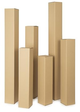 WePack 25 Stück Versandhülsen 360x80x80 mm Versandkarton lang und eckig 1-teilige Design Braun Versandrohr Versandrolle Faltkarton ohne Sperrgutzuschlag