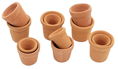 Mini Terrakotta Pot 12pcs Mini Terrakotta Pflanzer Ton Keramik Keramik Blütentöpfe Mini Cactus Blüten Töpfe Kaktus Sukkulenten Kindergarten für den Gebrauch im Freien im Innenbereich, rote Ton Kera