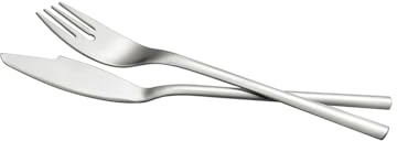 Avilia Set of 2 Stainless Steel Fish Serving Cutlery - Includes Forks with Serrated Blades and Sharp Knives for Elegant and Precise Serving in Any Occasion