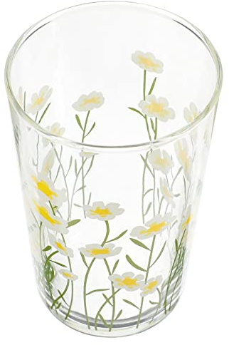 OKUMEYR Taza de Café de Vidrio Asas, Floral, Grande para Hogar | Transparente, Apta para Microondas, Fácil de Limpiar, Uso en Casa y Cafetería, Diseño Delicado