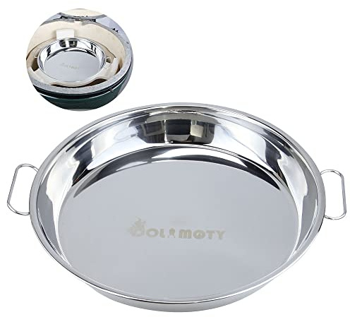 DOLAMOTY Drip Pan for Big Green Egg Large-Big Green Egg Accessories Replacement Parts Stainless Steel Roasting Pan, Also Fit Weber Kettle Charcoal Grills Kamado, 14 inch