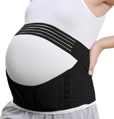 Janety Graviditetsbälte, graviditetsfärgning för kvinnor ergonomisk gravid, ländryggsstöd, moderskapsbälte, bäckenstödbälte (svart, XL)