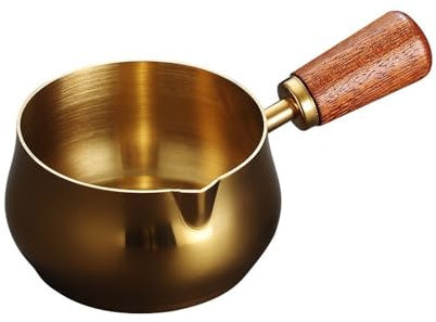 Salsera, Taza for salsa de acero inoxidable, taza for salsa, taza for salsa de bistec con pimienta negra, mango de madera, tazas for salpicaduras de ensalada de tomate para aderezos para ensaladas Lec