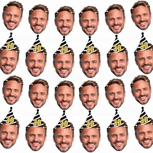 Personalisierte Foto Gesicht Wimpel Banner - benutzerdefinierte Gesicht Ausschnitt Party Dekor Zubehör Upload Foto Bild für Veranstaltungen, Geburtstag, Hochzeiten, Ruhestand, Bachelorette Parties