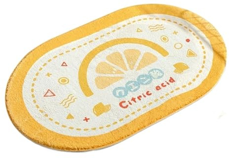 Small Fresh Floor Mats Soft Flowers Words Rugs Home Entrance Carpets Bedroom Toilet Bathroom Door Absorbent Non-Slip Foot Pad(Yellow)