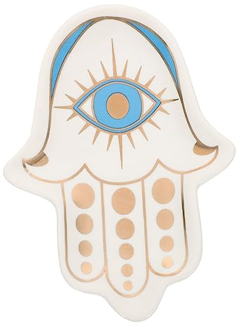 Veemoon Bandeja Para Joyas Forma De Palma Expositor De Joyas De Cerámica Para Tienda