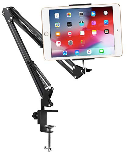 Haokaini Adjustable Long Arms Mount Bracket with 360 Flexible Articulation Phone Tablet Holder Stand Compatible 12-18CM Wide Cellphones Kindle for Bed Desk