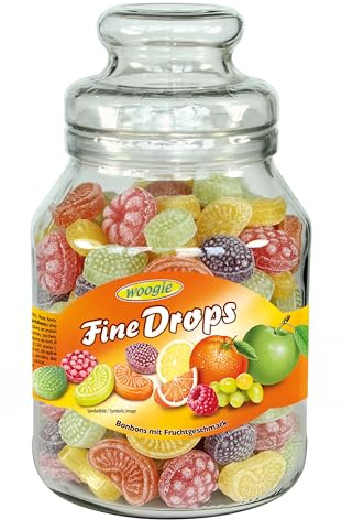 Bonbons mit Früchtemixgeschmack Bunte Hartkaramellen mit Fruchtgeschmack im wiederverwendbaren Glas 966g