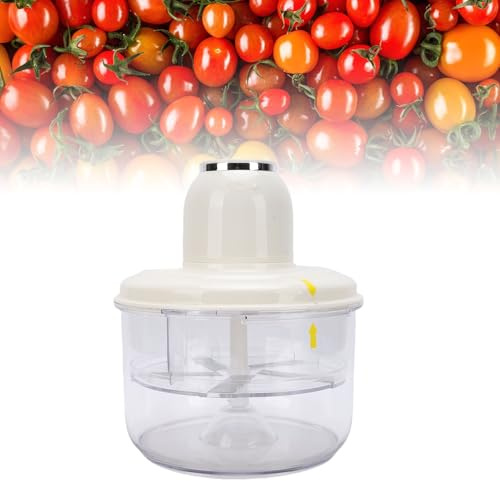 Sxhlseller Máquina Peleadora de Uva Eléctrica, Pelador Automático de un Toque para Uvas y Tomates Cherry, Herramienta de Pelado Inalámbrico de 50 W con Batería de 1200 MAh, Bucker de Frutas (WHITE)