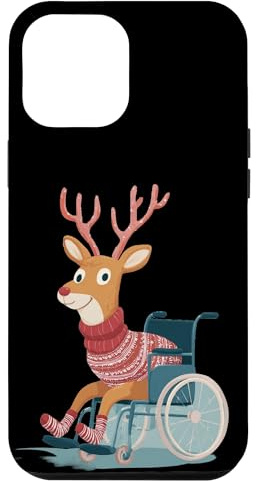 Joli Renne en Fauteuil Roulant pour Un Look de Noël Amusant Coque pour iPhone 12 Pro Max