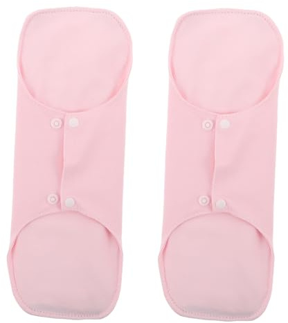 CATIEBYE Compresas para Fugas de Vejiga Posparto Lavables 2 Unidades, Almohadilla Ultradelgada de Algodón Absorbente Tamaño 22x28 Cm Color Rosa Claro, Toallas Sanitarias Reutilizables