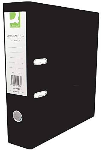 Q-Connect 70mm Lever Arch File Polypropylene A4 Black (Pack of 10)