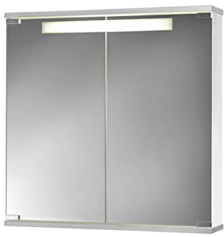 Jokey Spiegelschrank Cento mit LED Beleuchtung, Badezimmer Spiegelschrank 60 cm, inkl Steckdose, Lichtfarbe: neutralweiß