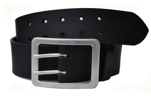 VOLL Leder Guertel 5cm Breit F & Länge Wählbar ca. 4mm Dick XS bis xxxxl (VZ434 DD ALTSILBER)