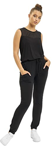 Urban Classics Combinaison Tech Mesh Femme Femme Salopette noir L 95% Viscose, 5% Élasthanne
