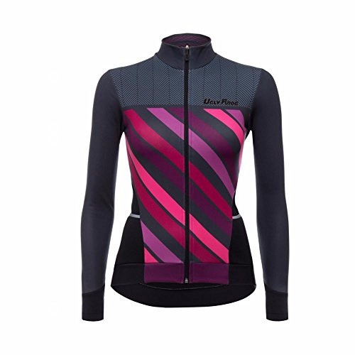 UGLY FROG Mode Damen Winter Fleece Radtrikot Set Fahrrad Trikot Langarm + Radlerhose Thermo Winddicht DEWJK12